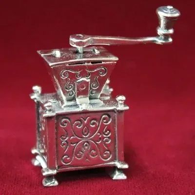 イタリア製 アンティーク 銀製ミニチュアコーヒーミル 小
