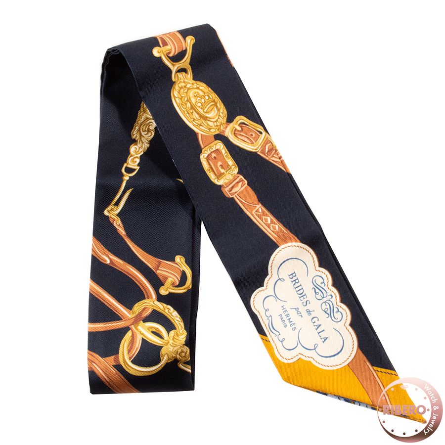 HERMES エルメス Brides de Gala Applique Pique ブリッド ドゥ ガラ アップリケ ピケ 063940 S 10 ツイリー 2025 SS スカーフ ソルド品 ネイビー マルチカラー