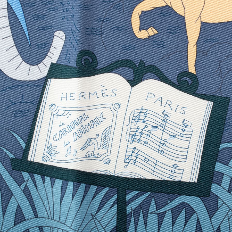 HERMES エルメス カレ90 Le Carnaval des Animaux 動物の謝肉祭