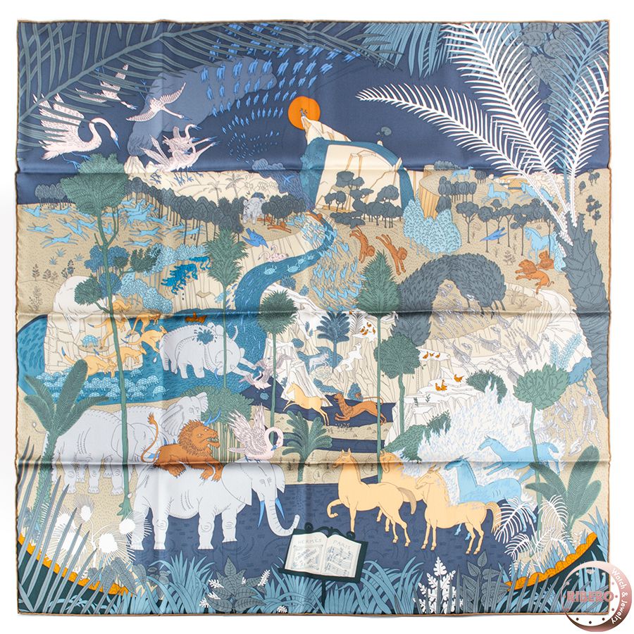 HERMES エルメス カレ90 Le Carnaval des Animaux 動物の謝肉祭