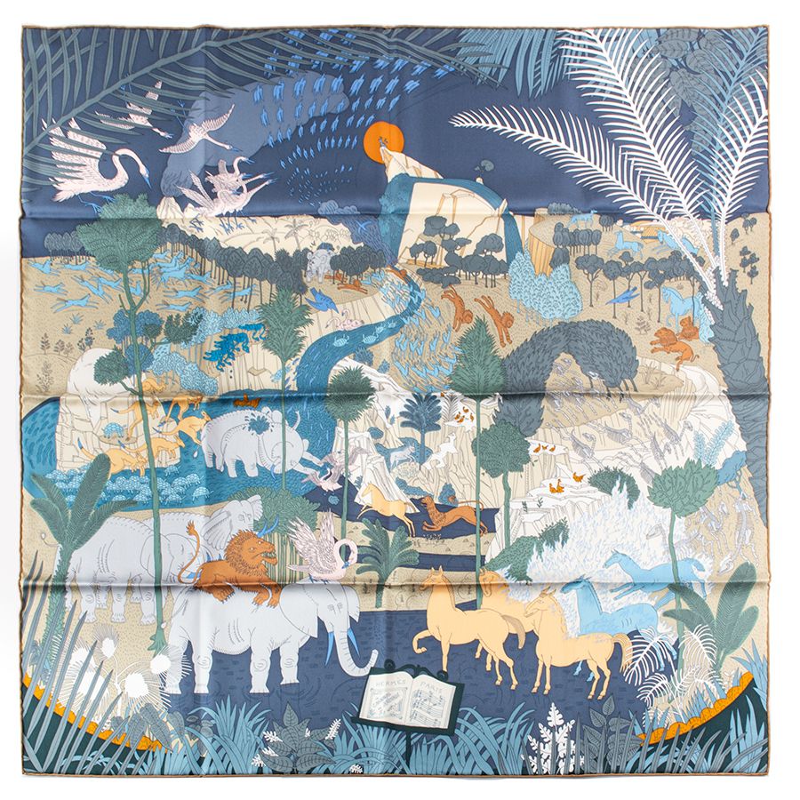 HERMES エルメス カレ90 Le Carnaval des Animaux 動物の謝肉祭