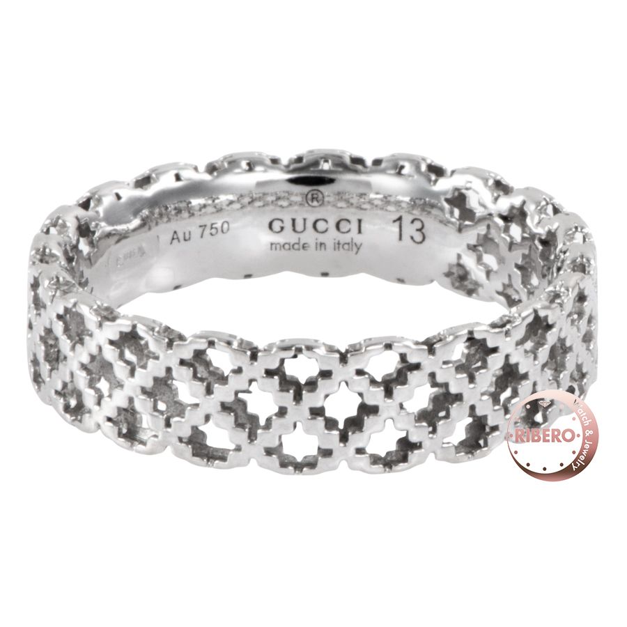 GUCCI グッチ ディアマンティッシマ リング 指輪 K 18 WG 13号 シルバー