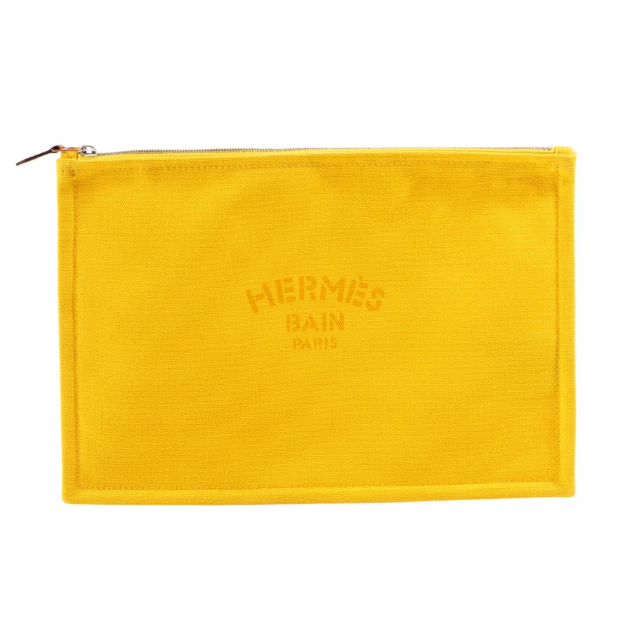 HERMES エルメス フラットポーチ 化粧ポーチ イエロー【中古】 - メルカリ