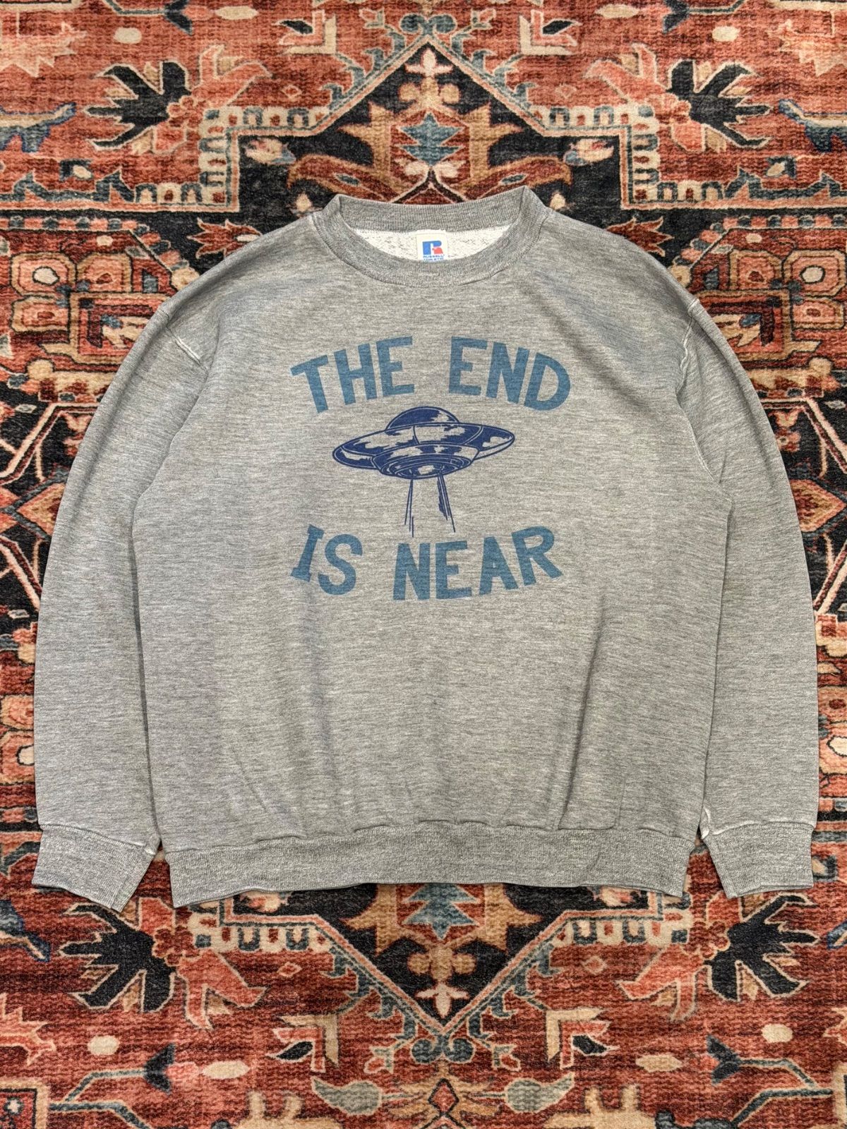80’s RUSSELL ラッセルアスレチック 染み込みプリント スウェット UFO オカルト
