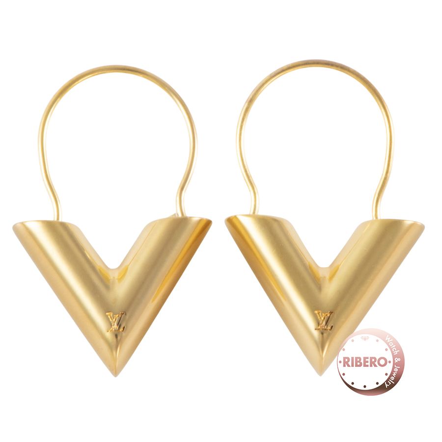 LOUIS VUITTON ルイ ヴィトン ピアス エセンシャルV M 61088 ゴールド