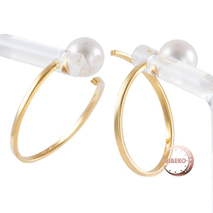 TASAKI タサキ ア ファイン ンス フープ イヤリング E 3761 18 KYG ピアス ゴールド ホワイト