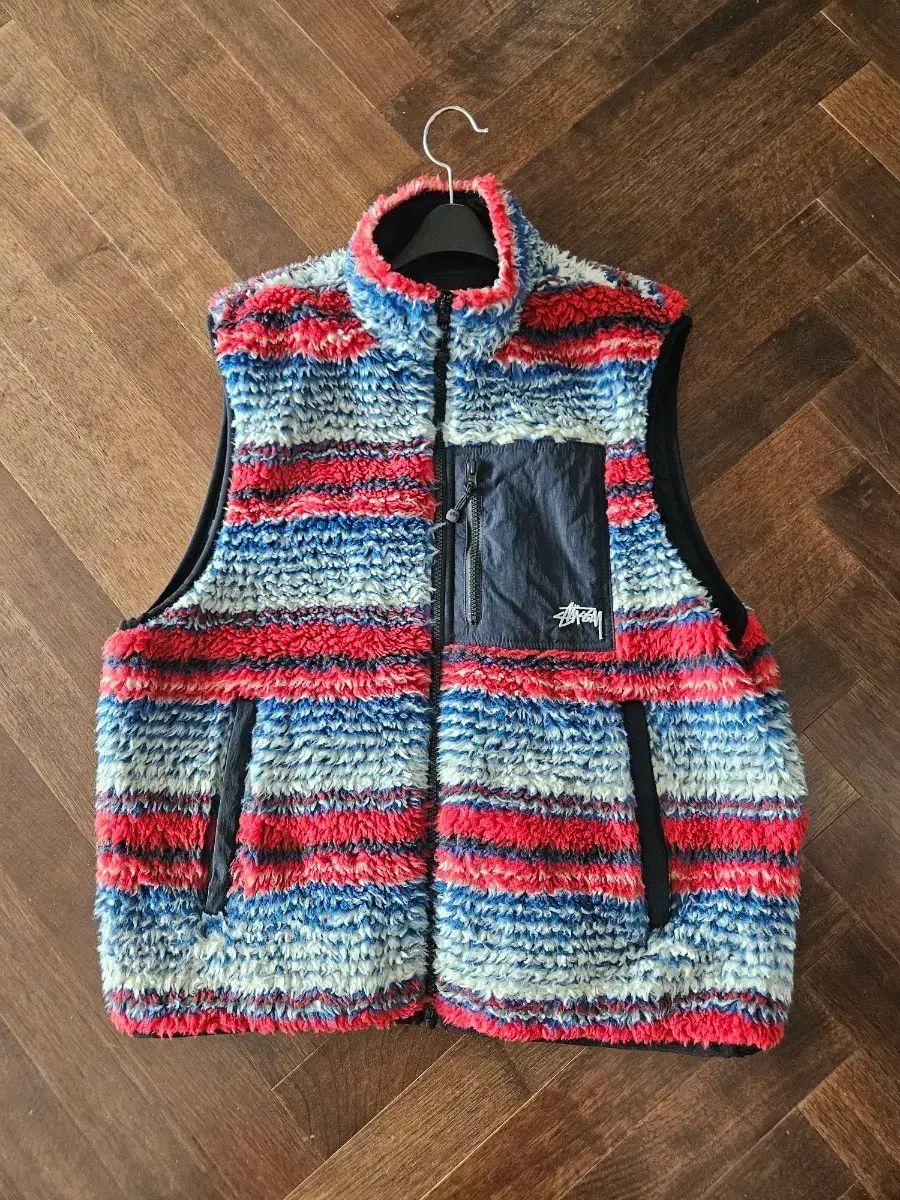 STUSSY シェルパ ベスト マルチカラー L