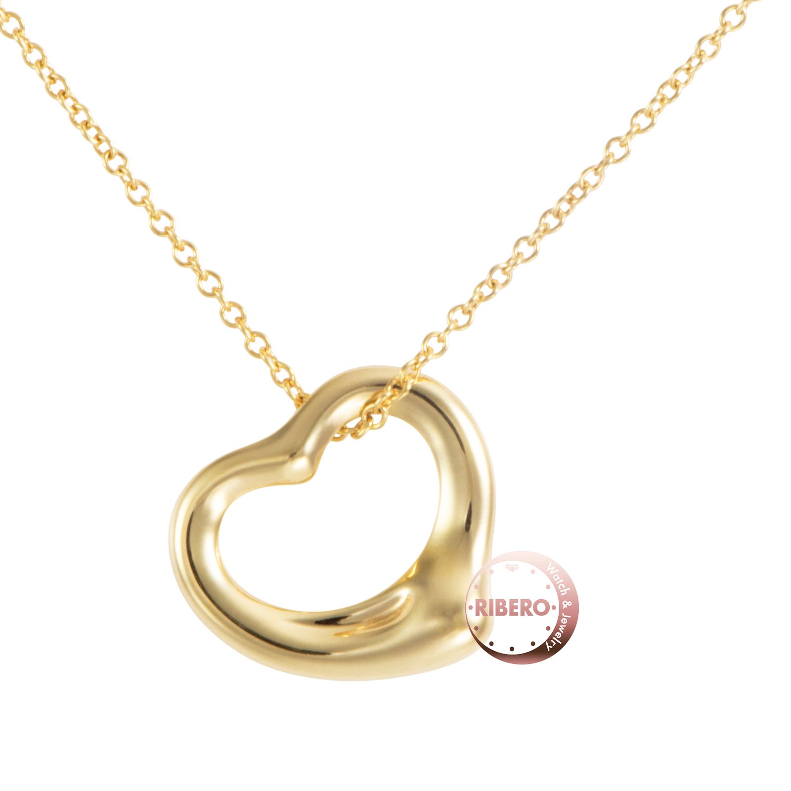 TIFFANY Co ティファニー オープン ハート ペンダント ネックレス エルサ ペレッティ ゴールド