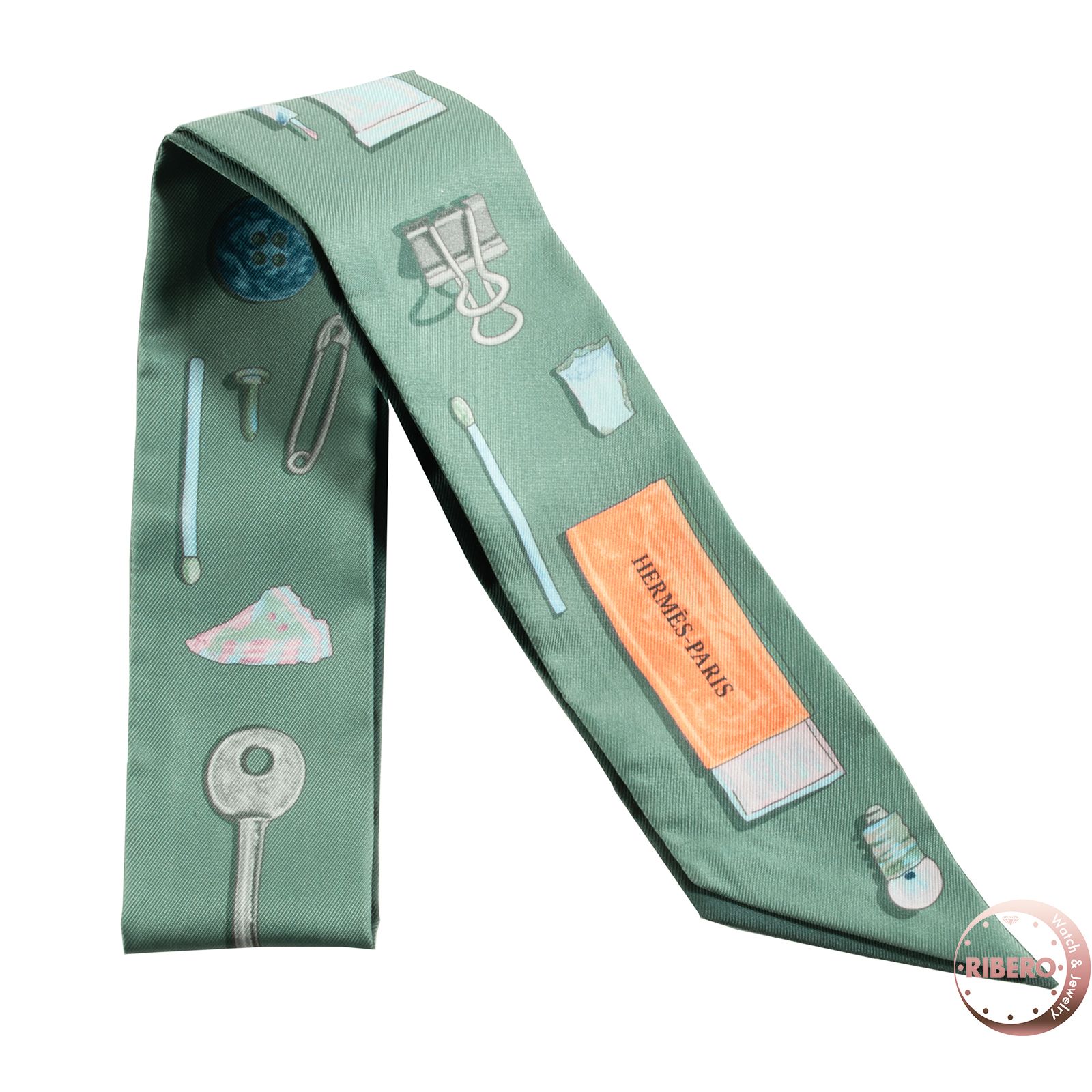 HERMES エルメス In The Pocket インザポケット 062340 S 05 ツイリー 2025 AW スカーフ シルク グリーン マルチカラー