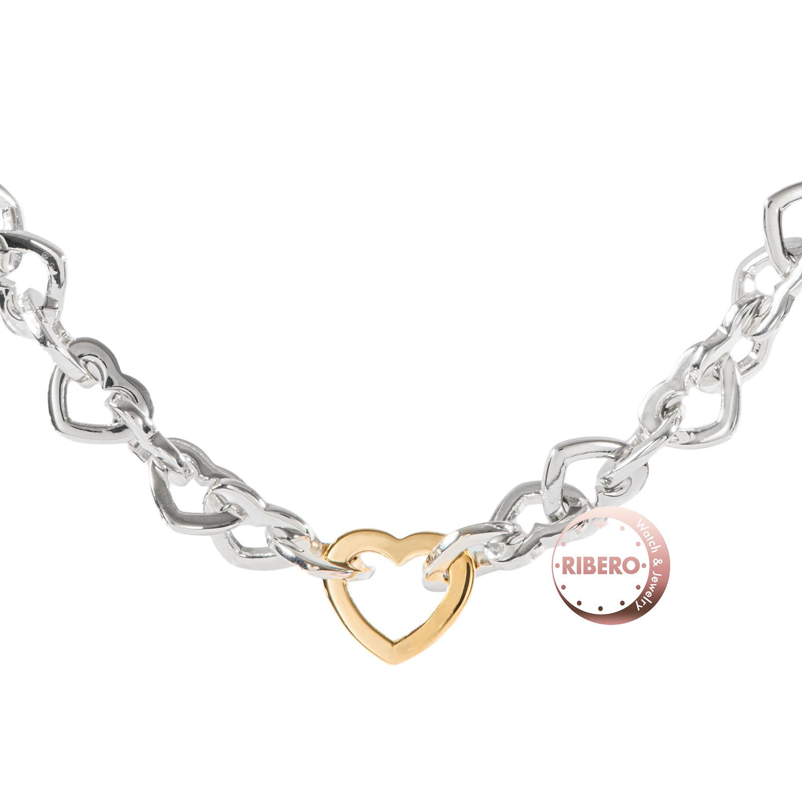 TIFFANY Co ティファニー ハートリンク ネックレス スターリングシルバー K 18 YG シルバー ゴールド