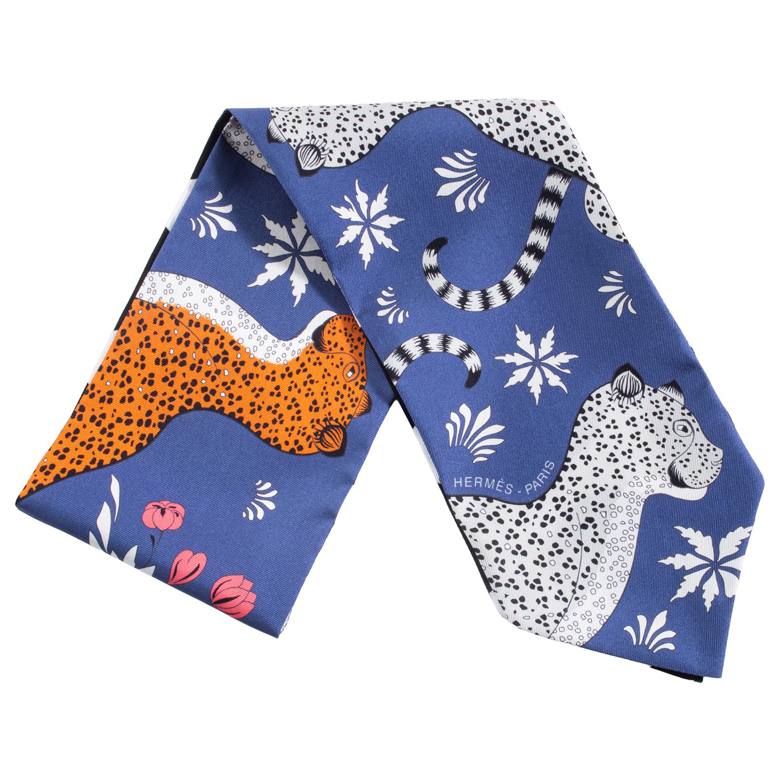 HERMES エルメス マキシツイリー ツイルアップ Les Leopards レオパレード 152953 S 01 ツイリー シルク ブルー マルチカラー