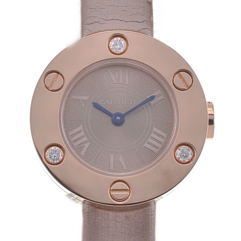 カルティエ CARTIER ラブウォッチ K 18 PG 3 Pダイヤモンド クォーツ レディース 内 き G 142258