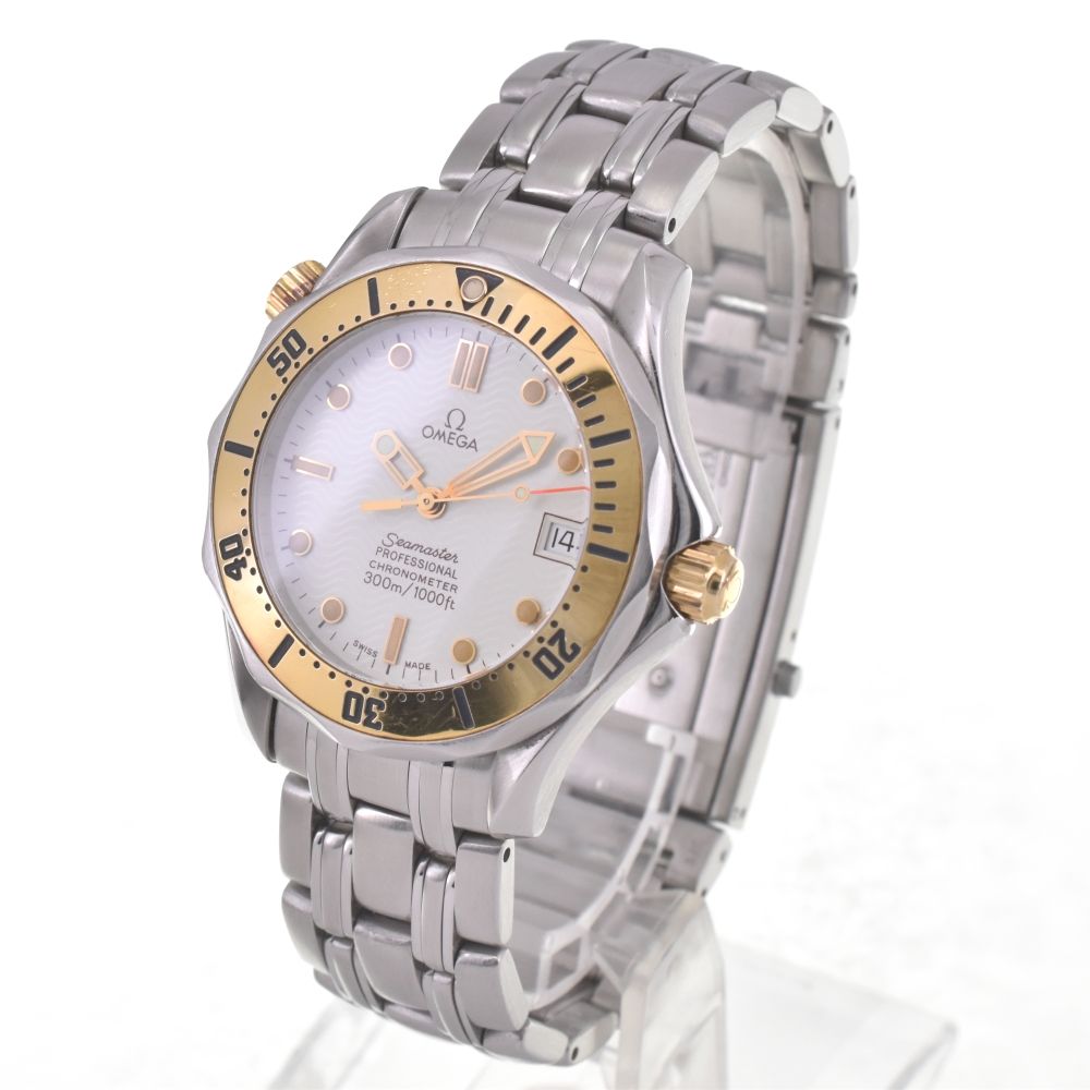 オメガ OMEGA 2452 20 シーマスター 300 m SS K 18 YG 自動巻き メンズ 保証書付き G 142307