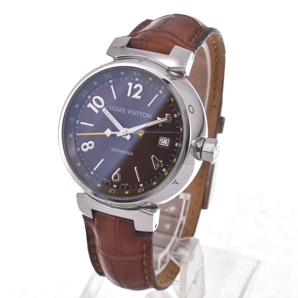 ルイ ヴィトン LOUIS VUITTON Q 1130 タンブール GMT デイト 自動巻き メンズ 保証書付き G 142290