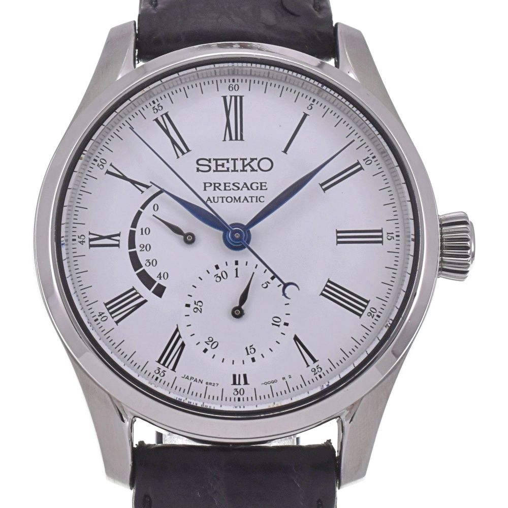 セイコー SEIKO SARW 035 6 R 27 00 L 0 プレザージュ 琺瑯ダイヤル パワーリザーブ デイト メンズ 箱 保証書付き G 142339