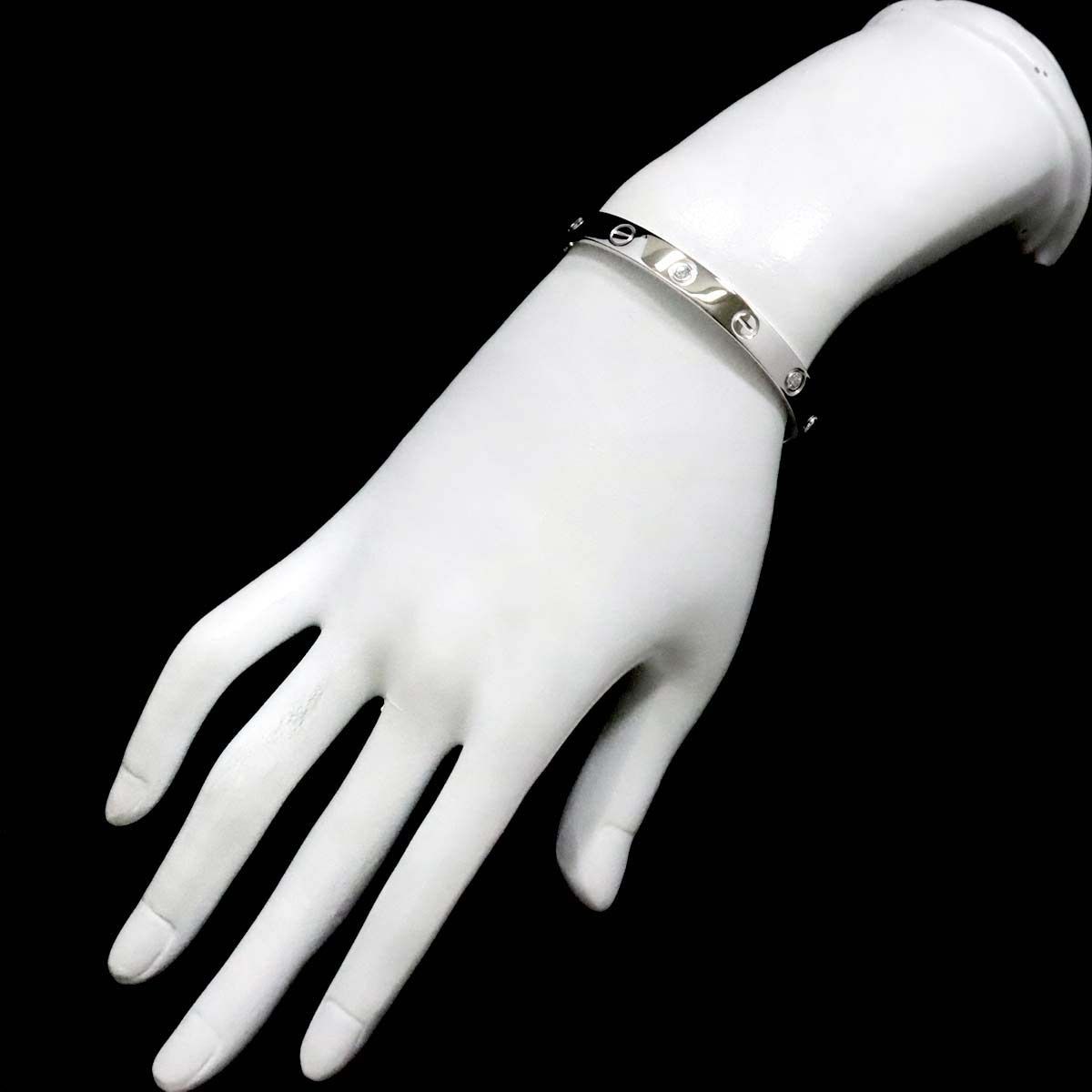 カルティエ Cartier ラブ ブレス ハーフ ダイヤ 6P #16 K18 WG 750