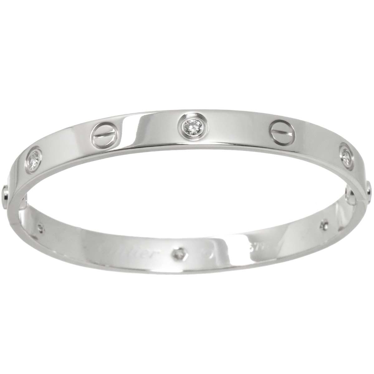 カルティエ Cartier ラブ ブレス ハーフ ダイヤ 6P #16 K18 WG 750