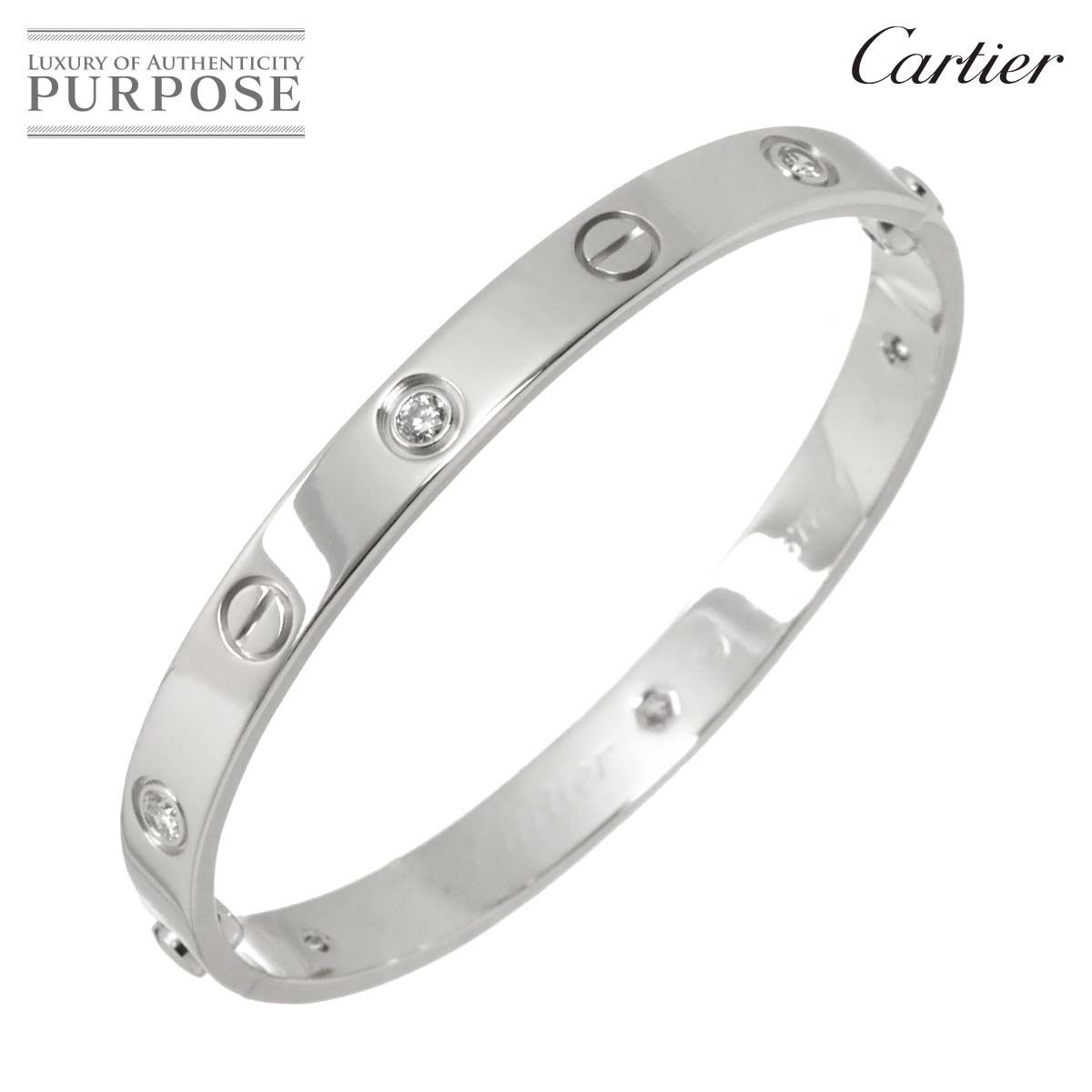 カルティエ Cartier ラブ ブレス ハーフ ダイヤ 6P #16 K18 WG 750