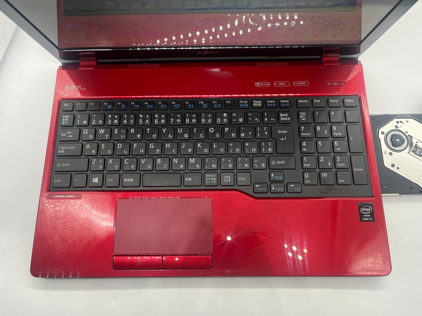 爆速SSD 鮮やかレッド 富士通 i 3 8 GB ブルーレイ 15型 一ヶ月保証付き