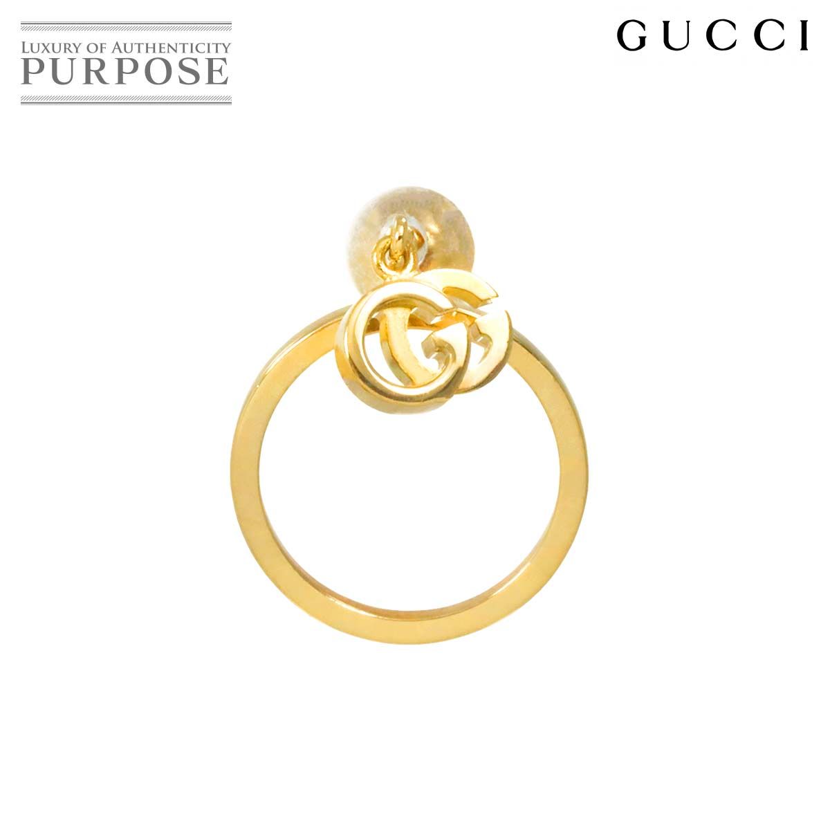 グッチ GUCCI GG ランニング スウィング ピアス K18 YG イエロー