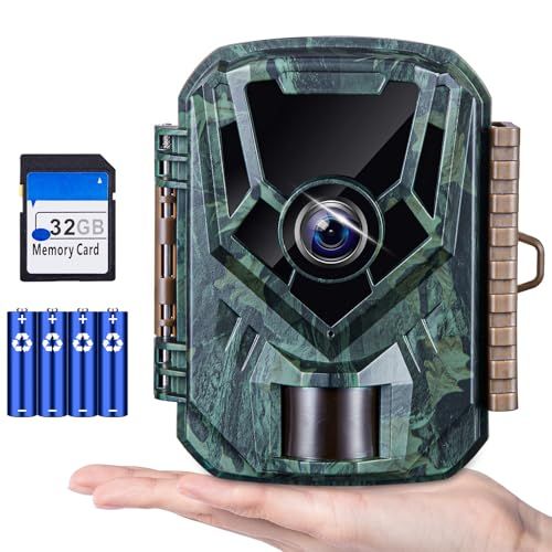 KJK トレイルカメラ 小型 防犯カメラ 野生動物監視カメラ 動画2.7 k 静止画3600万画素 赤外線 乾電池式 超高速トリガー 夜間低輝 搭載 人感センサー IP 66級防水防塵 屋外 屋内監視 センサーカメラ 電池式 暗視カメラ 内蔵録音マイク 32 Gmm