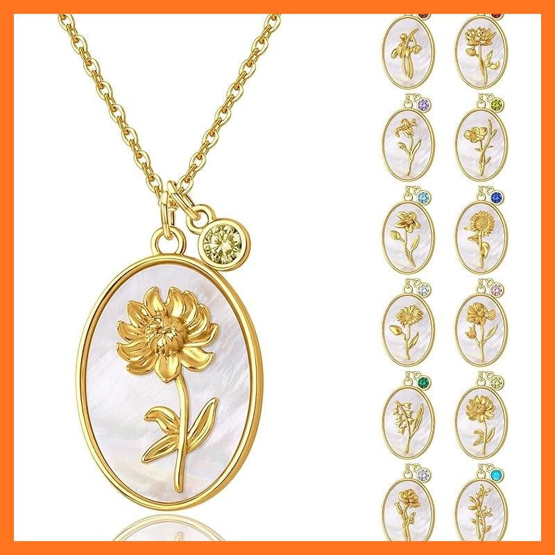 ｉｒｏｈａ ｍｏｄｅ コインネックレス 金属アレルギー対応 サージカルステンレス S 316 L フラワー お花 花言葉 誕生石 シェル K 18 GP ゴールド 華奢 お洒落 レディース 冠婚葬祭 シンプル 彼女 嫁 友人