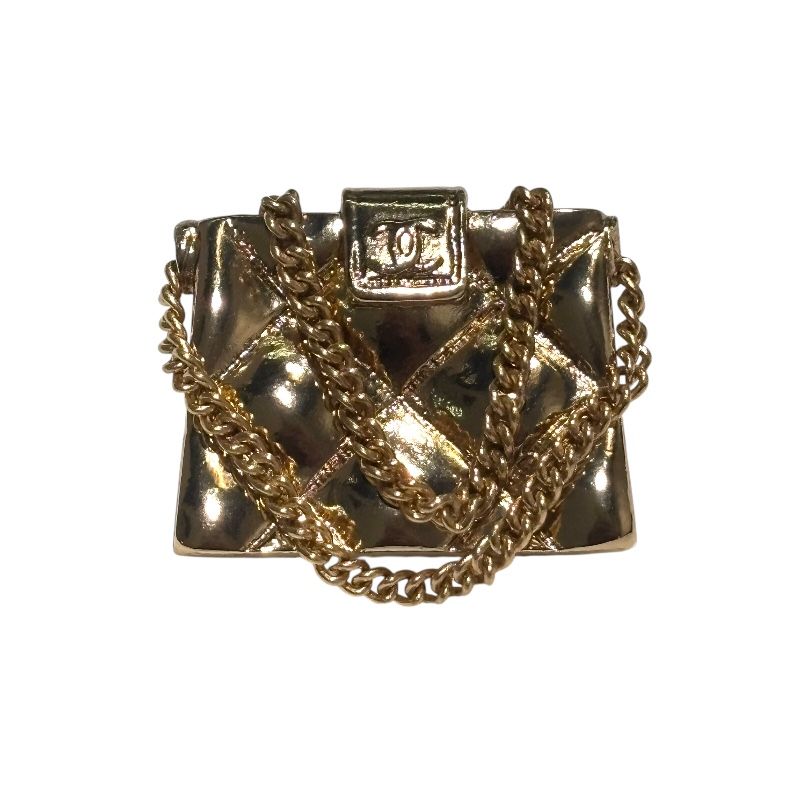 シャネル CHANEL ココマークマトラッセバッグブローチ ゴールド メタル
