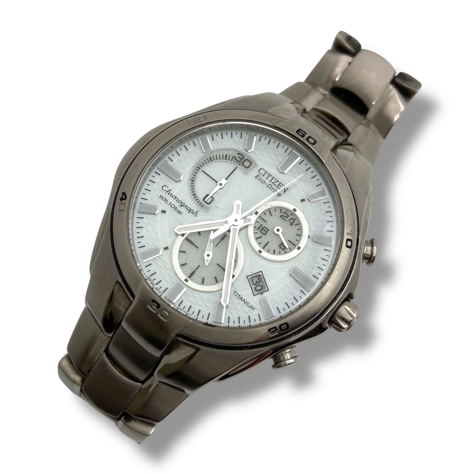 訳あり 稼働 シチズン 腕時計 ソーラー クロノグラフ デイト ts 84