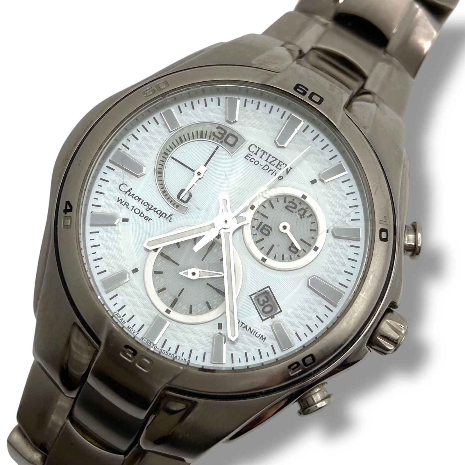 訳あり 稼働 シチズン 腕時計 ソーラー クロノグラフ デイト ts 84
