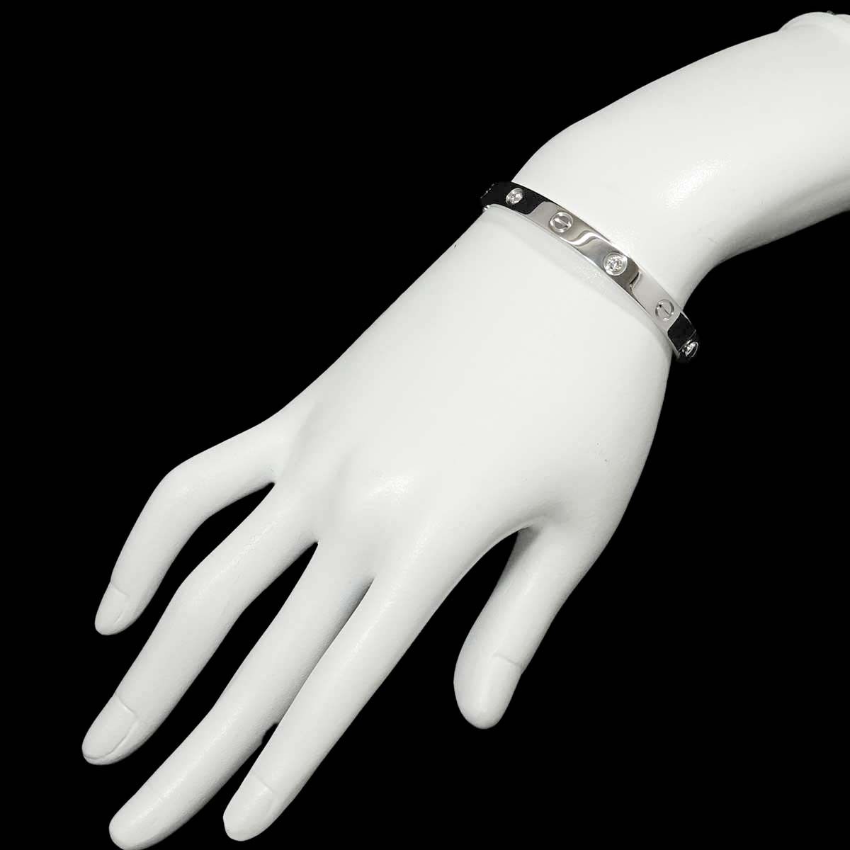 カルティエ Cartier ラブ ブレス ハーフ ダイヤ 4P #16 K18 WG 750