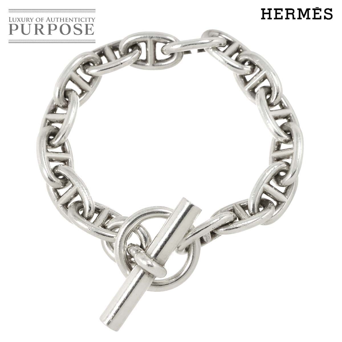 エルメス HERMES シェーヌダンクル MM ブレスレット 15コマ 16 cm シルバー SV 925 Chaine dancre Bracele