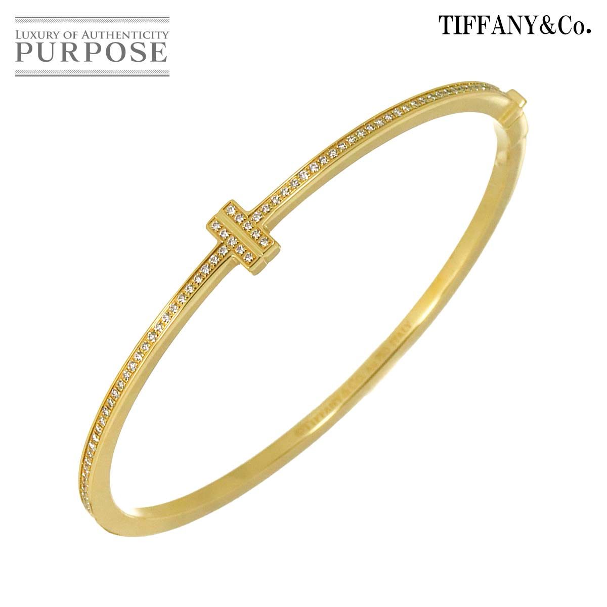 【極美品】Tiffany & Co. T字型ダイヤモンドブレスレット ティファニー T ダイヤモンド ワイヤー ブレスレット イエローゴールド
