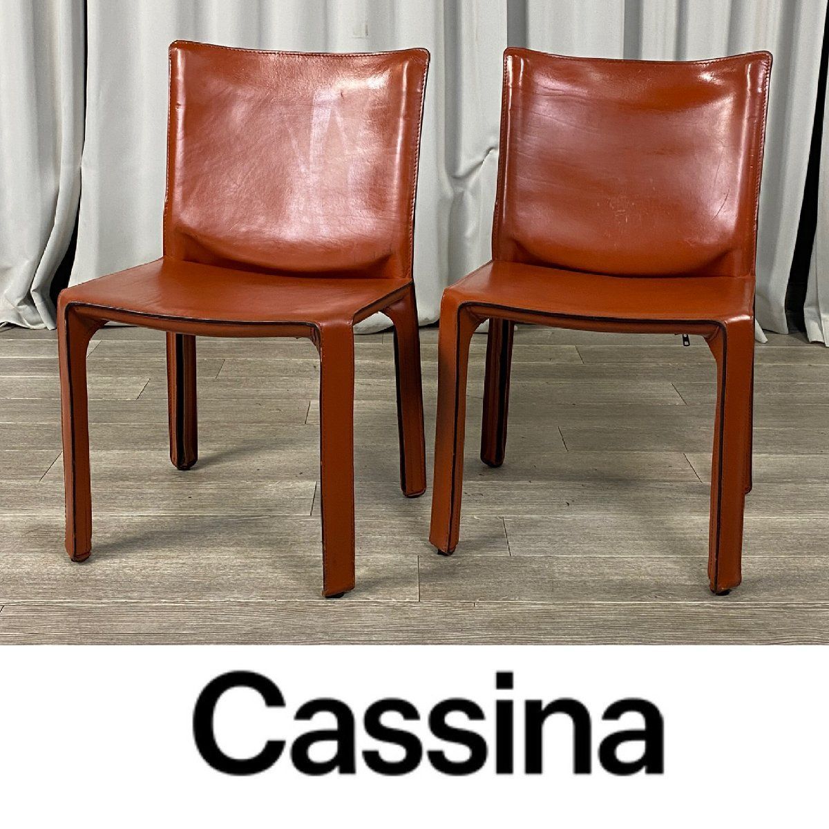 GU 09 08 カッシーナ CAB 412 ダイニング チェア ２脚セット 本革 Cassina キャブ 椅子 イス 神奈川県秦野市 M 9