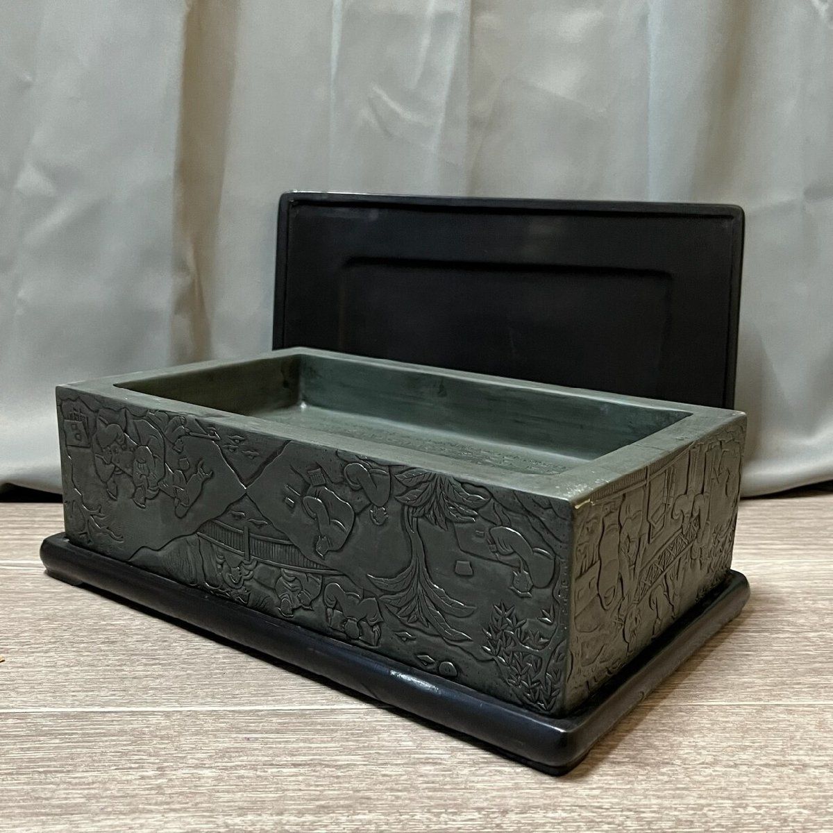 9426 蘭亭硯 何其仁造 大きな硯 書道用具 M 3