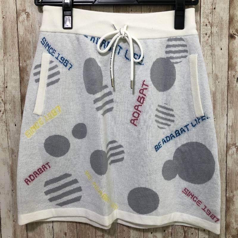 adabat アダバット ニットスカート ゴルフウェア ホワイト系 M･L･LL ♥ タグ付き