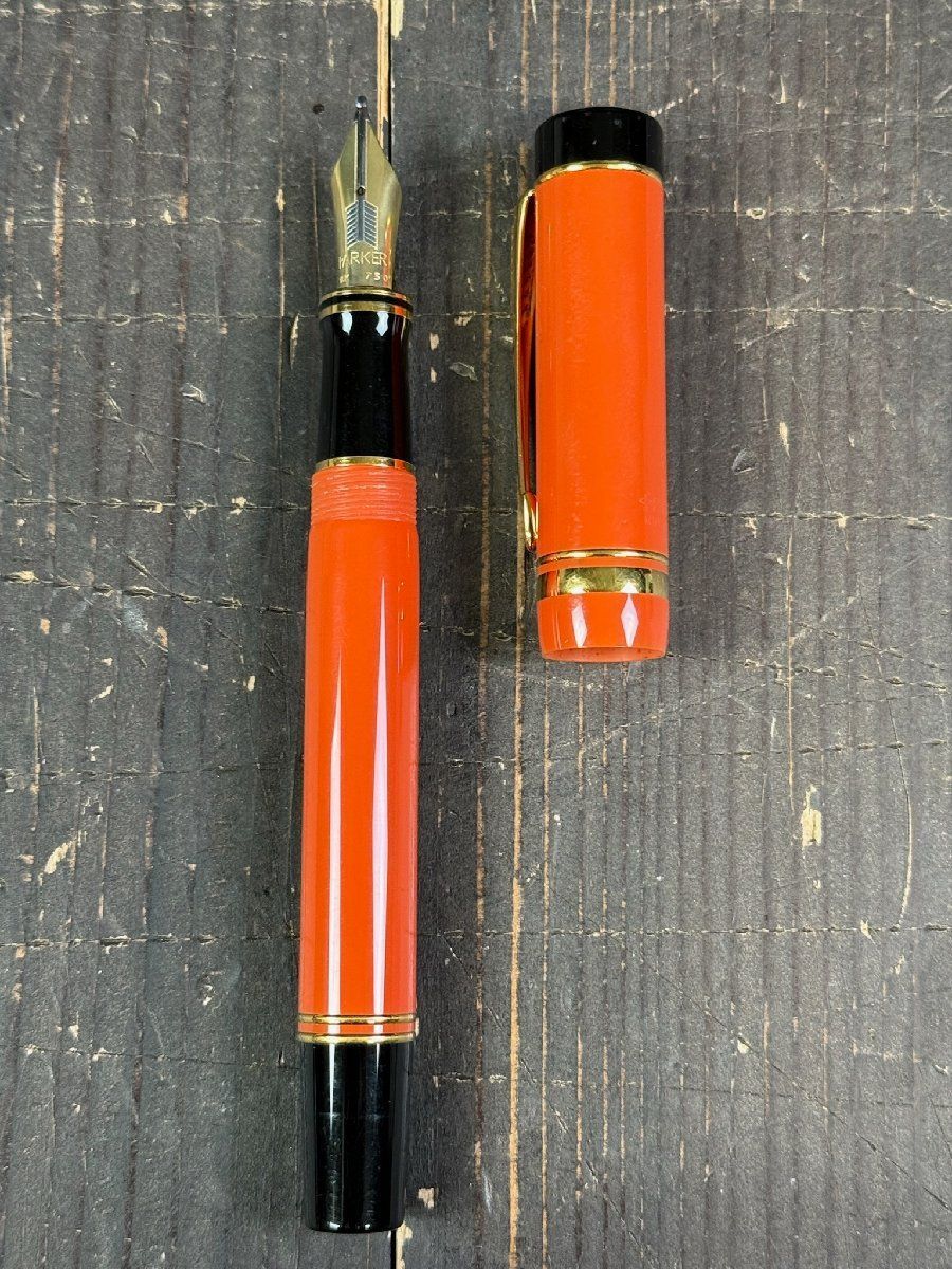 F 3253 PARKER パーカー デュオフォールド オレンジ 万年筆 ペン先 18 K 750 DUOFOLD|M 2