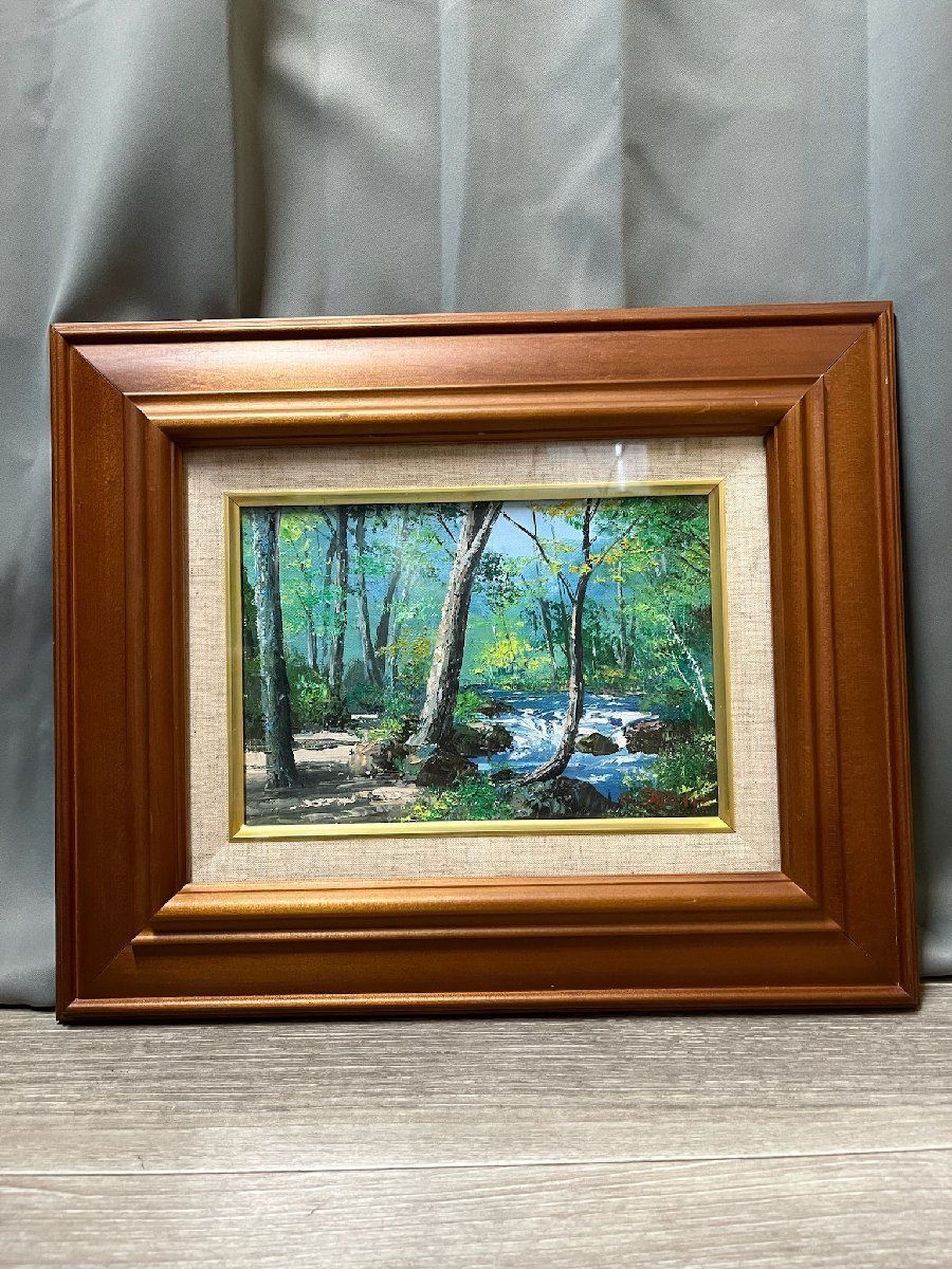 9642 真作保証 西条巧 『奥入瀬渓流』油彩画 SM号 額装/M4 - メルカリ