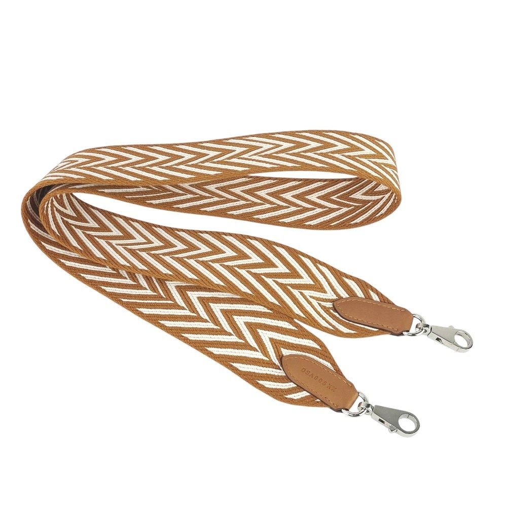 エルメス 新同 バンドリエール サングル ジグザグ ショルダー バッグ ストラップ キャンバス ヴォースイフト ブラウン D刻 519734 3