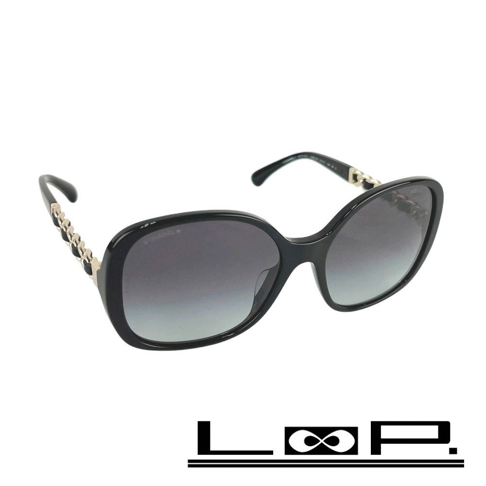 シャネル□新同□ ココマーク 眼鏡 サングラス チェーン ブラック