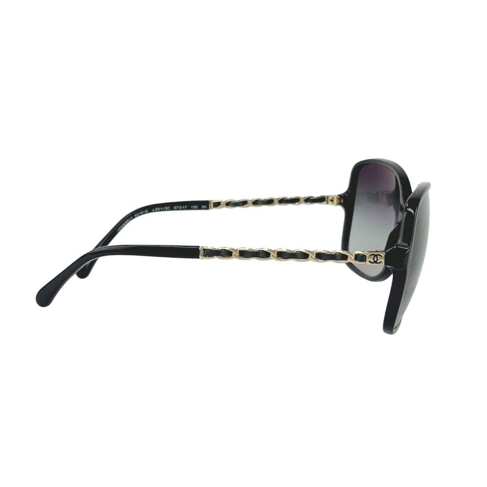 シャネル ココマーク 眼鏡 サングラス チェーン ブラック ゴールド GP 5210 Q 57 17 135 箱 520143 7