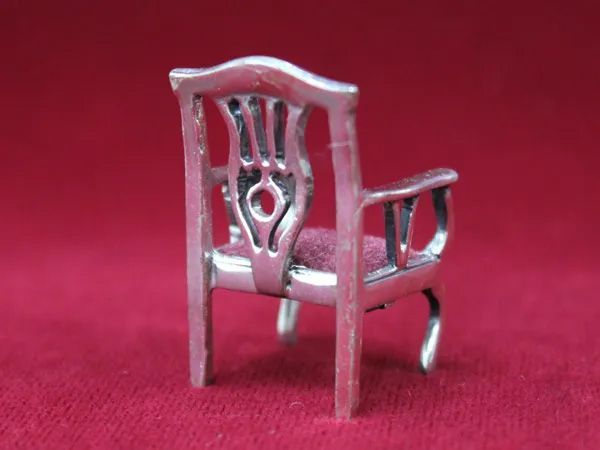 アンティーク 銀製ミニチュア黒蝶貝テーブルの応接セット