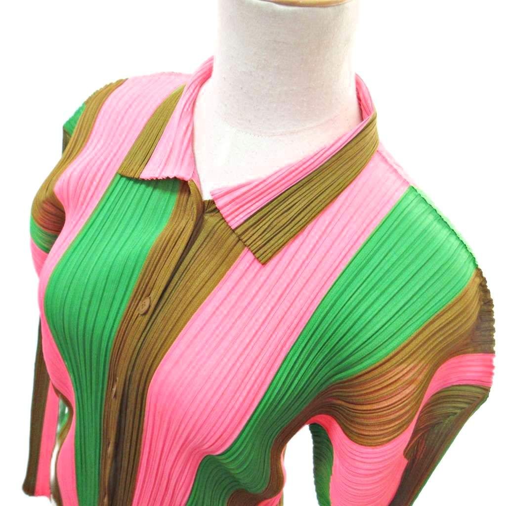PLEATS PLEASE ストライプ柄　インナー2枚付き プリーツプリーズ PLEATS PLEASE イッセイミヤケ プリーツ ストライプ