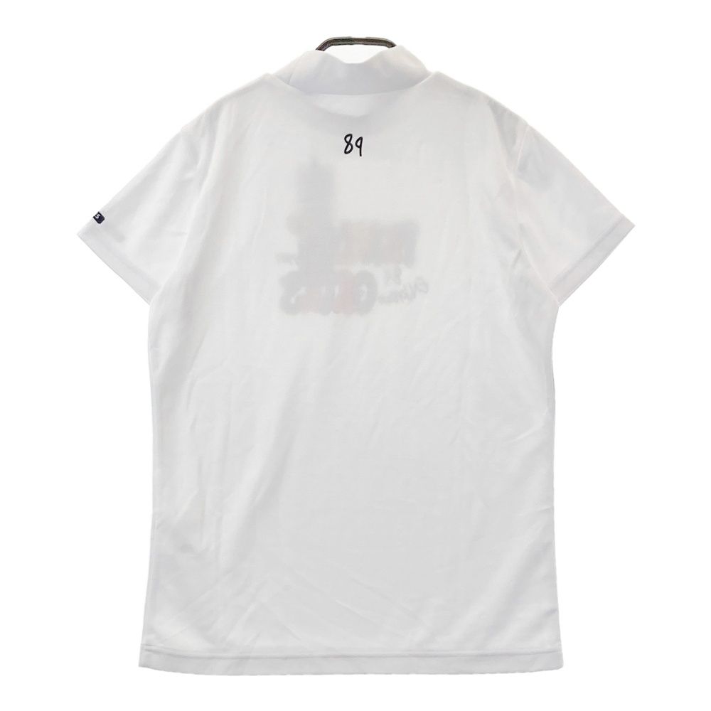 サイズ 2 PEARLY GATES パーリーゲイツ 2025年モデル マイクロメッシュ半袖ハイネックカットソー ニコちゃん ホワイト系 ゴルフウェア レディース ストスト