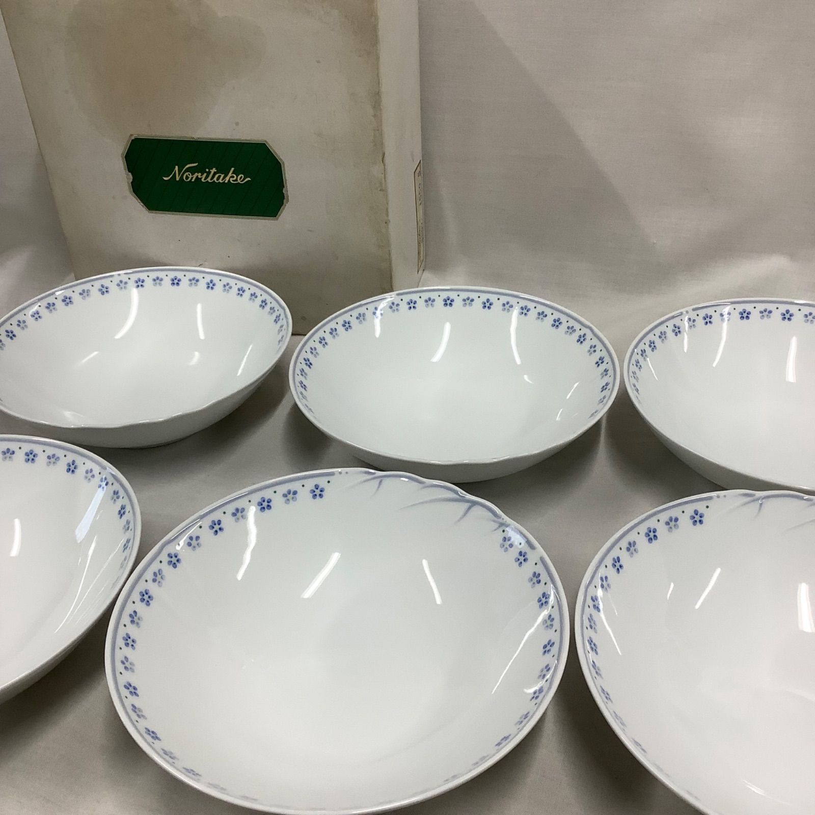 未使用】ノリタケ 深皿 中鉢 6枚セット 小花柄 陶器製 日本製 R433