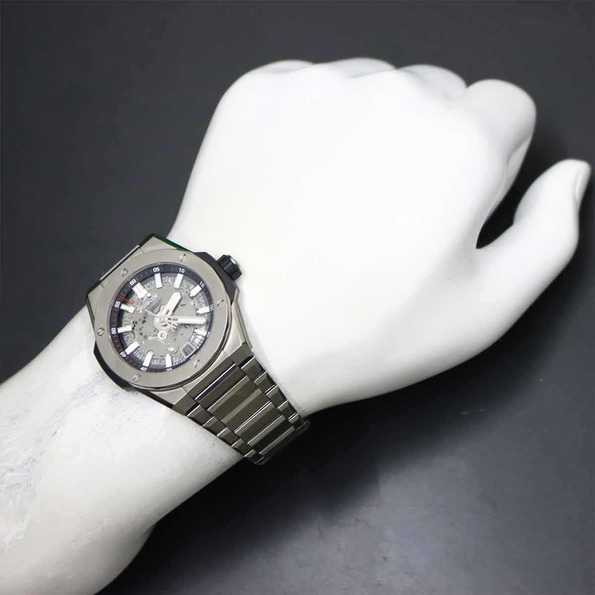 ウブロ HUBLOT ビッグバン インテグレーテッド タイムオンリー チタニウム 456 NX 0170 NX デイト 自動巻き Big bang Integrated 90302813 ウブロ HUBLOT ビッグバン インテグレーテッド タイムオンリー