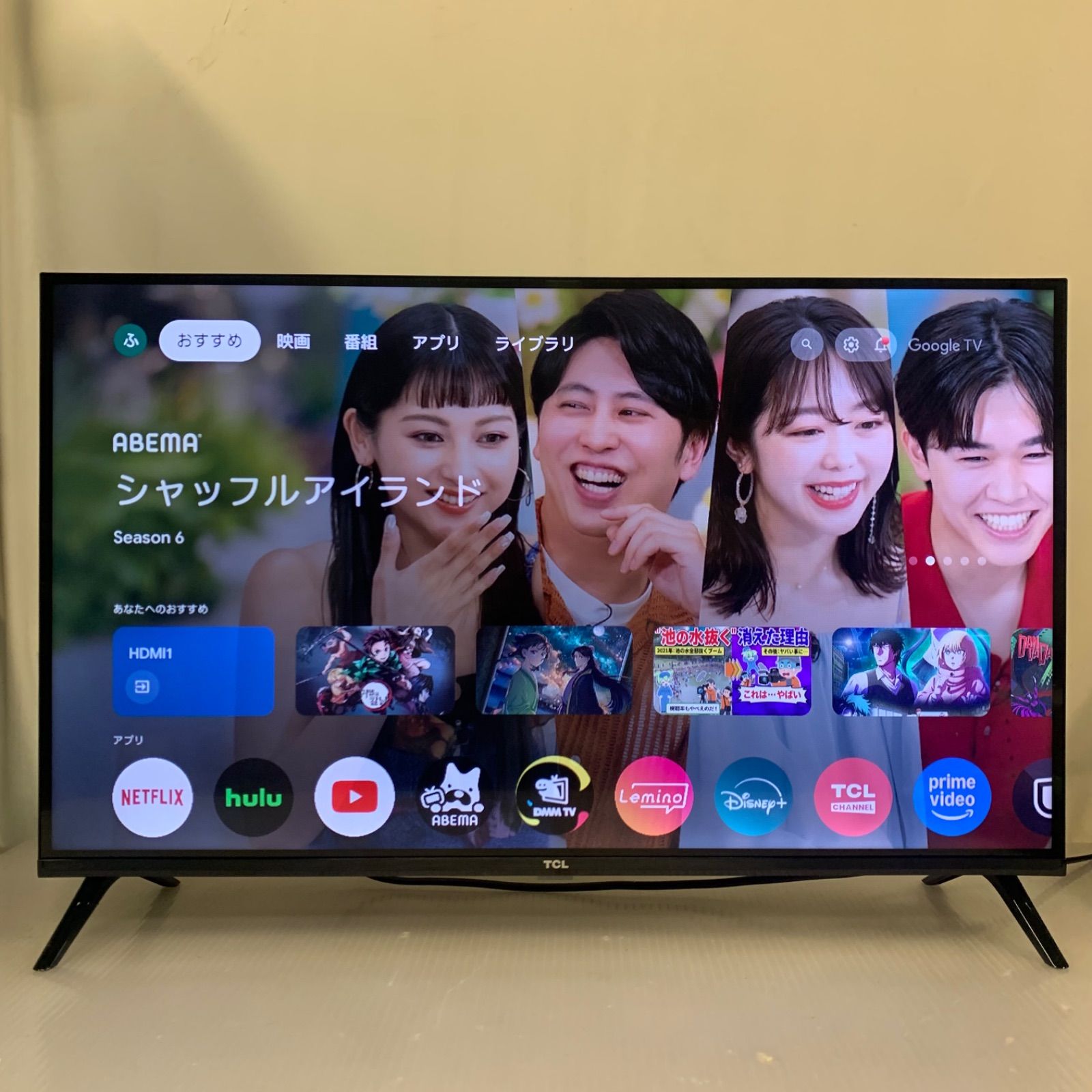 12r66. 美品 TCL 32V型 液晶テレビ 32S5400 2023年製 リモコン miniB