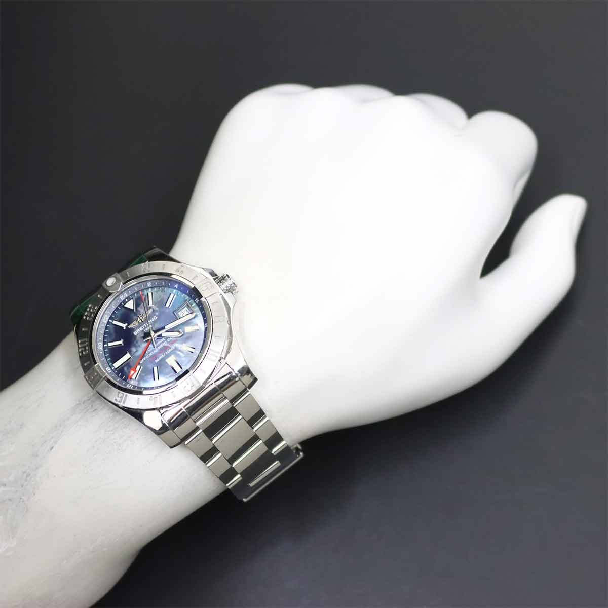  ブライトリング アベンジャー2 GMT A 32390 日本 メンズ 腕時計 デイト ブルーシェル オートマ 自動巻き Avenger 2 自動巻き時計 腕時計(アナログ)