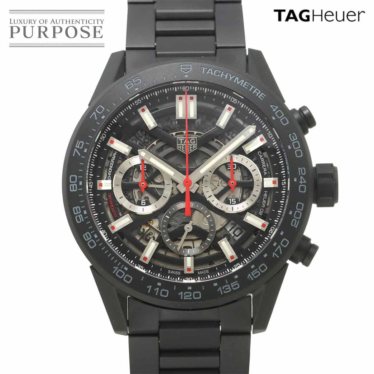 タグホイヤー TAG Heuer カレラ キャリバーホイヤー02 CBG 2 A 90 クロノグラフ メンズ 腕時計 デイト スケルトン 自動巻き Carrera