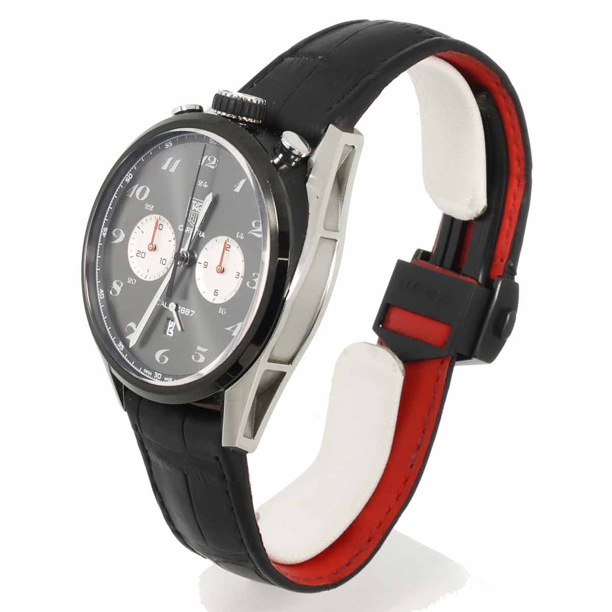  タグホイヤー TAG Heuer カレラ クロノグラフ キャリバー1887 CAR2C14 200本 メンズ 腕時計 デイト グレー 自動巻き Carrera 90308059 カーキ系 自動巻き時計 腕時計(アナログ)