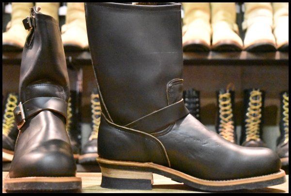 7.5 D DEAD PT 91プリント 94年 刻印 レッドウィング 2268 エンジニア 黒 ブラッククローム スチールトゥ ブーツ redwing GP 369